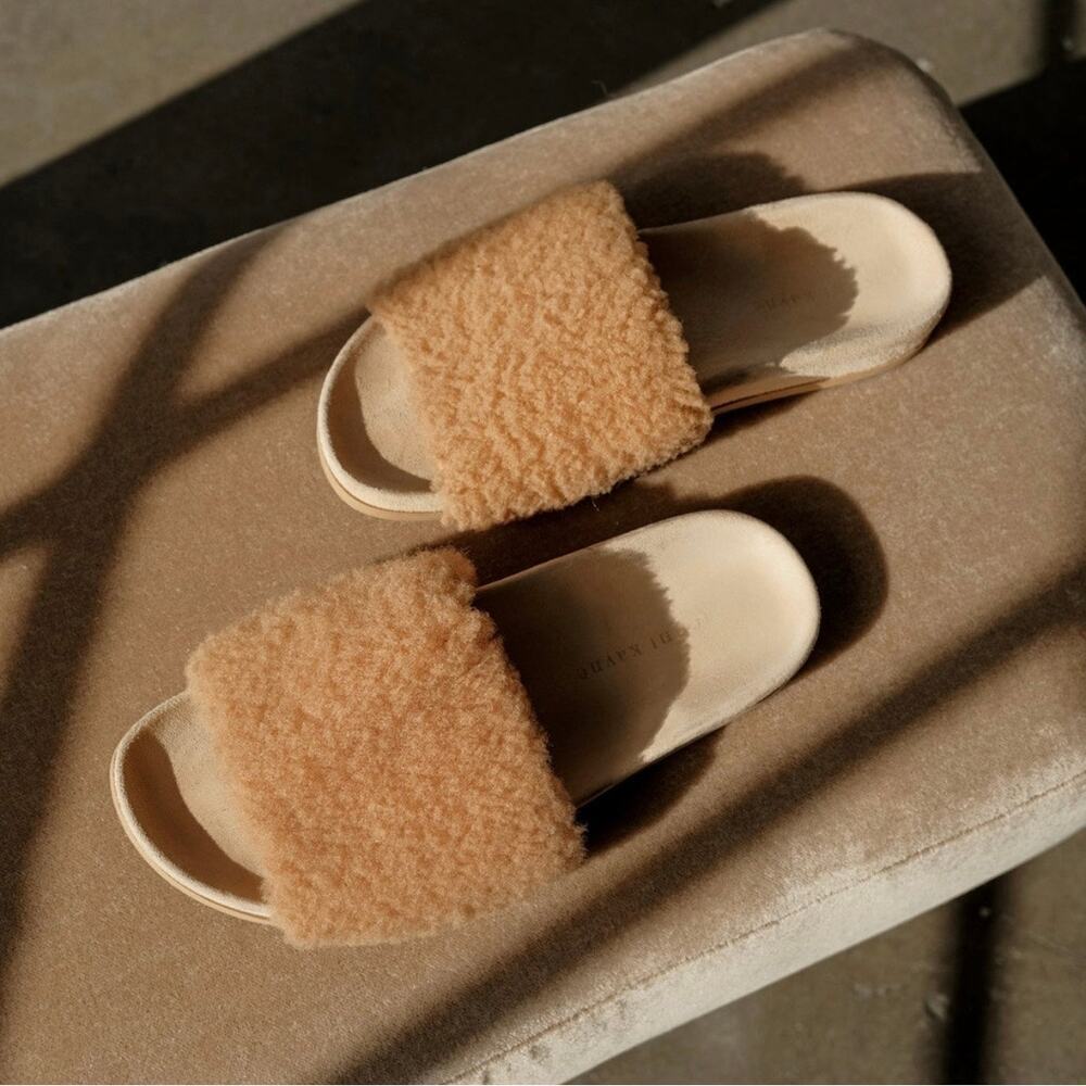 Jenni Kayne Shearling Slide Sandals Size 38 US 8